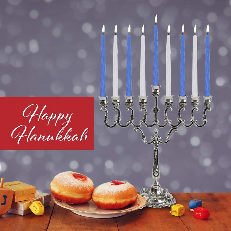 Ner Mitzvah Hanukkah Candles - Blue and White Chanukah Candle with Premium Quality Wax for All 8 Nights (Pack of 2) - 44 Pieces - Image 3